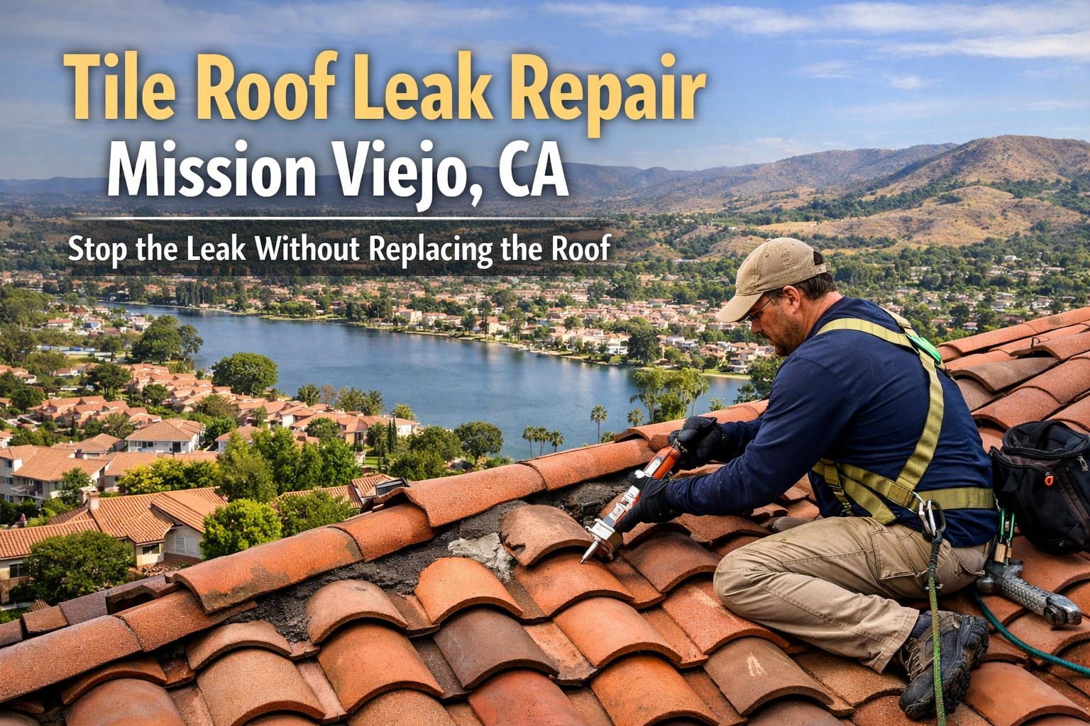 Tile roof leak repair in Mission Viejo CA performed by South County Roofing